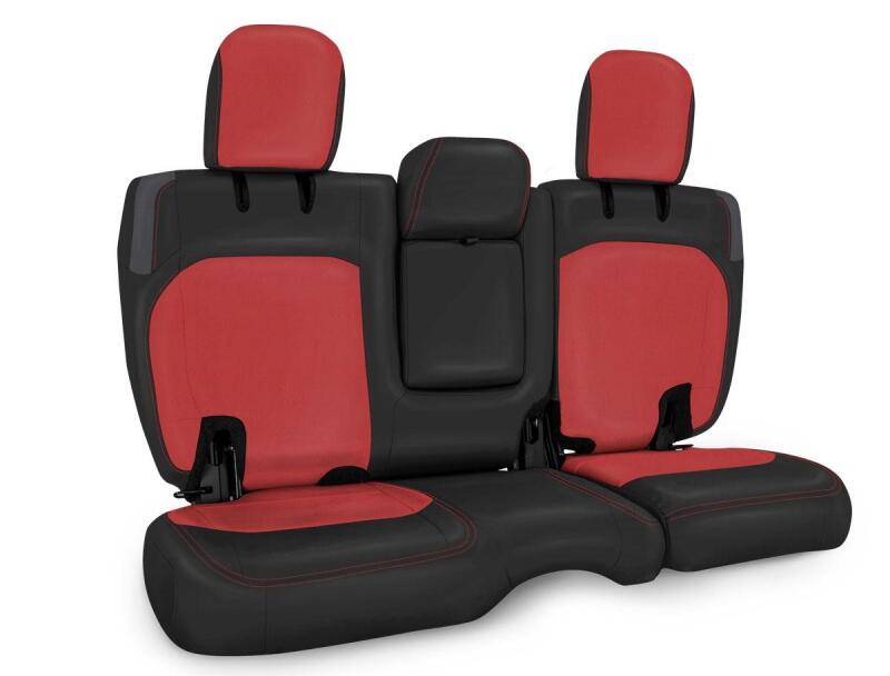 Jeep Wrangler JLU Rear Bench Seat Cover - PRP Seats - Fits With Leather Interior - Black/Red - `18-`27